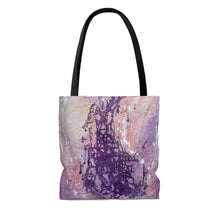 Artsy Purple TOTE BAG printed with Multicolored Abstract Art