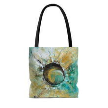 Unique Abstract Art TOTE BAG in Earth Tones and Turquoise