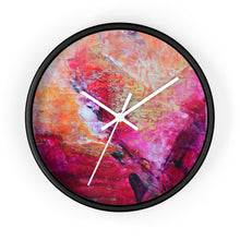 Artsy Heart WALL CLOCK Pink Orange Tones Unique Art Gift