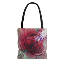 Abstract Rose TOTE BAG printed with Expressive Red Taupe Art