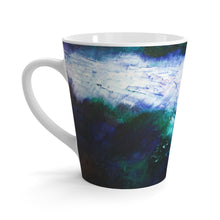 Energetic Artsy LATTE MUG with Navy Blue Abstract Art Print
