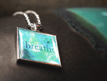 BREATHE - Handmade Pendant, Resin, Silver-Plated #6006