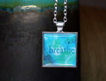 BREATHE - Handmade Pendant, Resin, Silver-Plated #6006