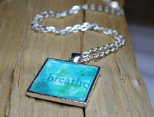 BREATHE - Handmade Pendant, Resin, Silver-Plated #6006