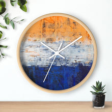Modern Art WALL CLOCK Blue White Orange Colorful Abstract