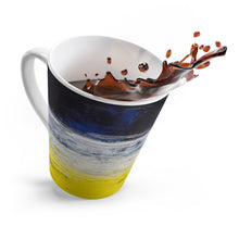 Yellow White Blue Coffee LATTE MUG Urban Grunge Edgy Style