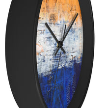 Modern Art WALL CLOCK Blue White Orange Colorful Abstract