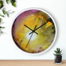 Yellow Purple Artsy Sun WALL CLOCK Watercolor Decor
