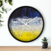 Urban Edgy WALL CLOCK Blue White Yellow Abstract Art