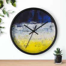 Urban Edgy WALL CLOCK Blue White Yellow Abstract Art