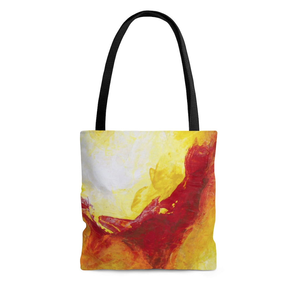 Colorful TOTE BAG Yellow Red Abstract Art Design