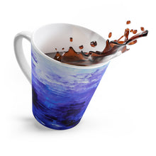 Indigo Blue Artsy LATTE MUG Unique Abstract from Artist
