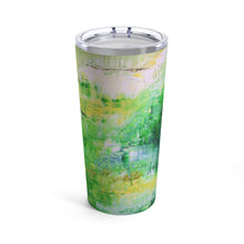 Green Artsy Travel TUMBLER 20oz with Lid Abstract Style