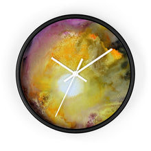 Yellow Purple Artsy Sun WALL CLOCK Watercolor Decor