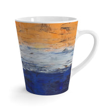 Orange White Blue Coffee LATTE MUG Edgy Grungy Urban Style