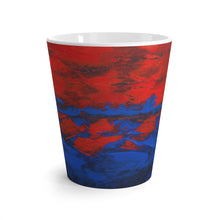 Red Blue Coffee LATTE MUG Modern Abstract Artsy Style 12 oz