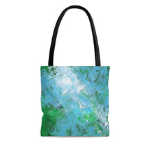 Light Blue Green Art TOTE BAG Abstract Painting onTotebag