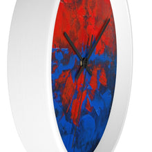 Red White and Blue WALL CLOCK Artsy Abstract Style