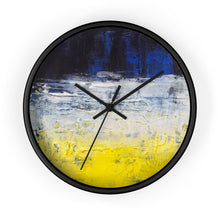 Urban Edgy WALL CLOCK Blue White Yellow Abstract Art