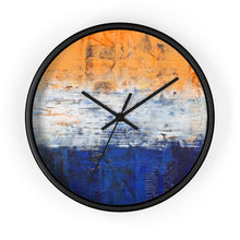 Modern Art WALL CLOCK Blue White Orange Colorful Abstract