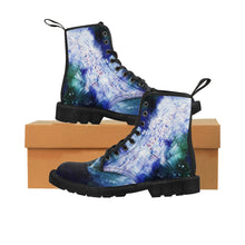 Artsy Blue CANVAS BOOTS for Women Abstract Art