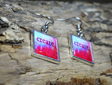 CREATE - Dangle Earrings, handmade resin