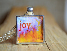 JOY - Word Art Pendant, inspirational, unique gift, handmade