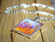 JOY - Word Art Pendant, inspirational, unique gift, handmade