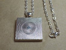 THROAT 5th CHAKRA Pendant - Handmade Silver-Plated Square Blue