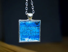 BLUE CAGE - Abstract Art Pendant, handmade #1072-1