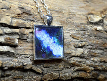 ENERGY Art Jewelry Blue White Pendant, Inspirational Jewelry Abstract Resin Necklace