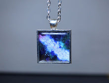 ENERGY Art Jewelry Blue White Pendant, Inspirational Jewelry Abstract Resin Necklace