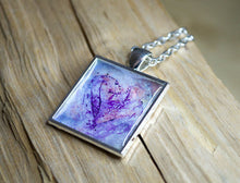 Lilac PURPLE HEART Pendant, Abstract Modern Art, pastel colors, unique gifts