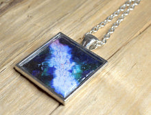 ENERGY Art Jewelry Blue White Pendant, Inspirational Jewelry Abstract Resin Necklace