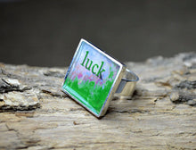 Good LUCK Gift - Word Art adjustable Ring, handmade resin jewelry
