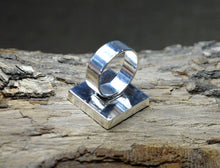 TRUST - adjustable, handmade Inspirational Ring, Blue Word Art Gifts