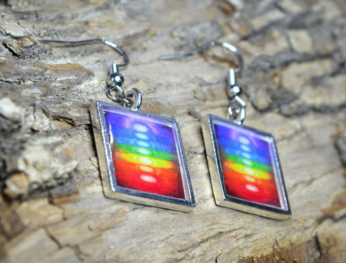 CHAKRA COLORS Rainbow Dangle Earrings - Yoga Jewelry Multi-colored
