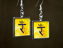 SOLAR PLEXUS 3rd Chakra Dangle Earrings - Handmade Silver-Plated Yellow