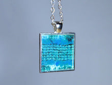 TURQUOISE Resin Jewelry Aqua Pendant, Wearable Art, Resin Statement Necklace