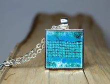TURQUOISE Resin Jewelry Aqua Pendant, Wearable Art, Resin Statement Necklace