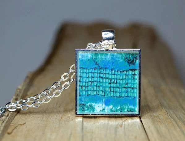 STATEMENT Massive Layered Blue Turquoise and Clear Resin 