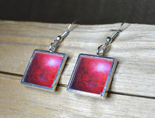 IN TOUCH - Red Abstract Wearable Art, Dangle Earrings, handmade