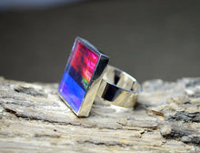 MULTI-COLOR Abstract Art Ring, unique colorful jewelry, handmade