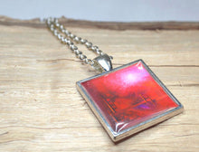 IN TOUCH - Red Modern Art Pendant, handmade - Abstract Resin Jewelry