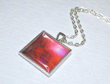 IN TOUCH - Red Modern Art Pendant, handmade - Abstract Resin Jewelry