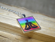 YOGA Pendant, Yoga Gifts, 7 chakras, Chakra Jewelry, Resin Jewelry, Rainbow Colors