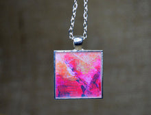 DIVINE HEART - Pendant, handmade, silver-plated, resin #1067