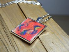 BIRD OF PARADISE - Handmade Abstract Art Pendant #1025