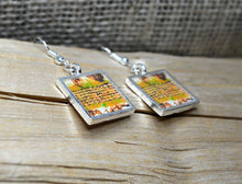 MUSTARD YELLOW / Ochre handmade Dangle Earrings, square, modern art