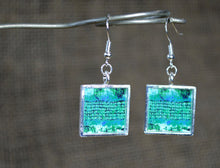 Handmade TURQUOISE Earrings, square Unique Art Gifts for her